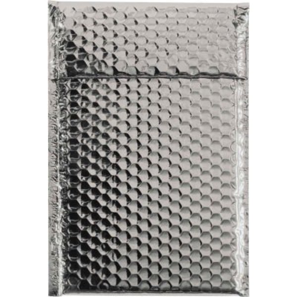 Box Packaging Global Industrial„¢ Glamour Bubble Mailers, 7-1/2"W x 11"L, Silver, 72/Pack GBM0711S